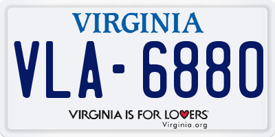 VA license plate VLA6880