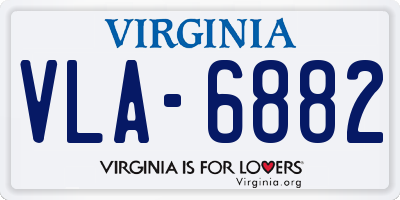 VA license plate VLA6882