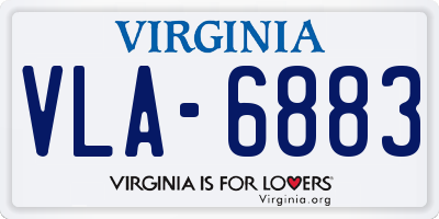 VA license plate VLA6883