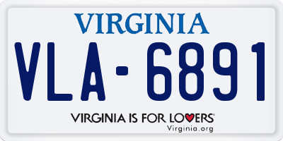 VA license plate VLA6891