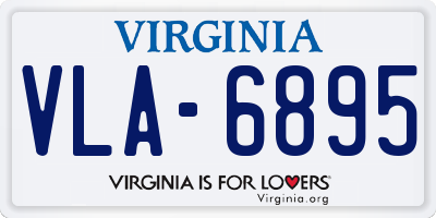 VA license plate VLA6895