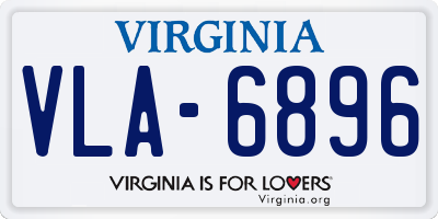 VA license plate VLA6896
