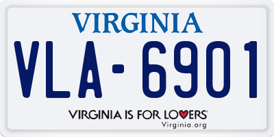 VA license plate VLA6901