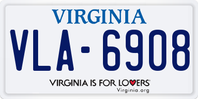 VA license plate VLA6908