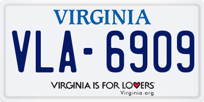 VA license plate VLA6909