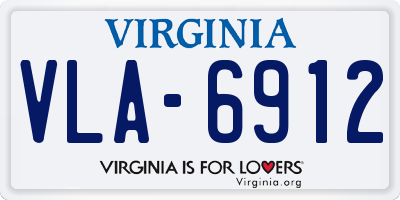 VA license plate VLA6912