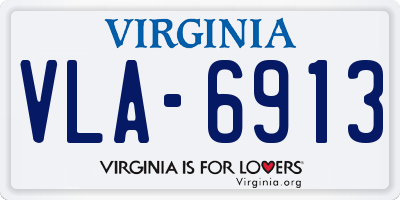 VA license plate VLA6913