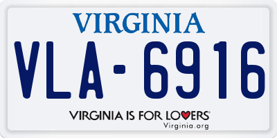 VA license plate VLA6916