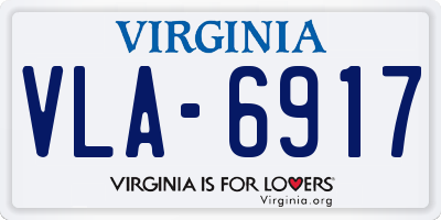 VA license plate VLA6917