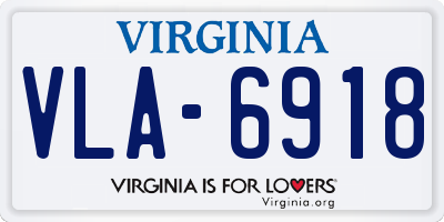 VA license plate VLA6918