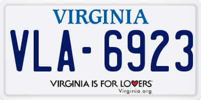 VA license plate VLA6923
