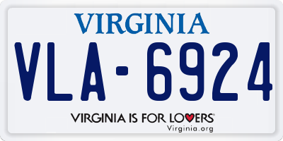 VA license plate VLA6924