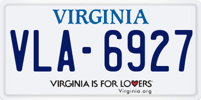 VA license plate VLA6927