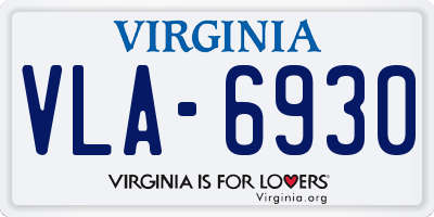 VA license plate VLA6930
