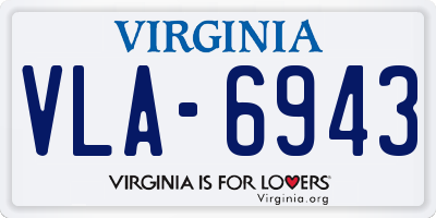 VA license plate VLA6943