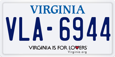 VA license plate VLA6944