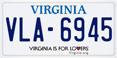 VA license plate VLA6945