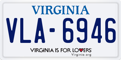 VA license plate VLA6946