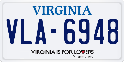 VA license plate VLA6948