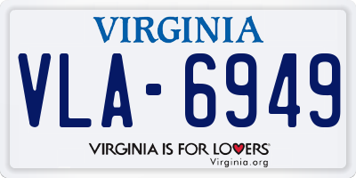 VA license plate VLA6949