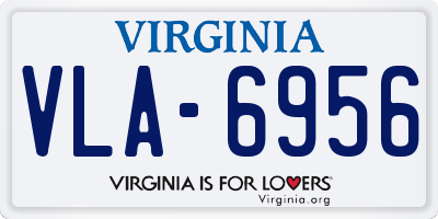 VA license plate VLA6956
