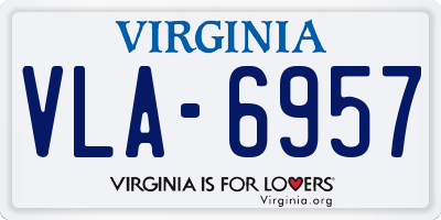 VA license plate VLA6957