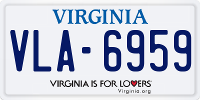 VA license plate VLA6959