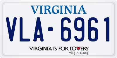 VA license plate VLA6961