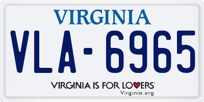 VA license plate VLA6965