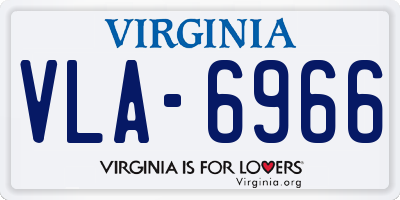 VA license plate VLA6966