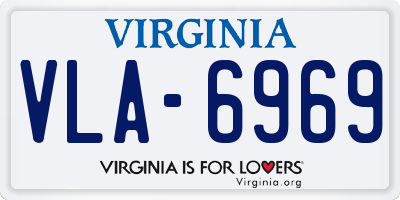 VA license plate VLA6969