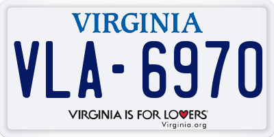 VA license plate VLA6970