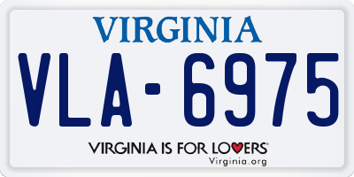 VA license plate VLA6975