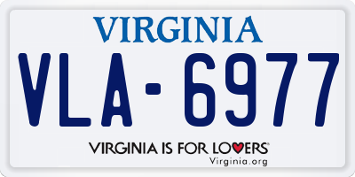 VA license plate VLA6977