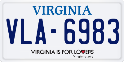 VA license plate VLA6983