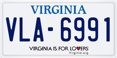 VA license plate VLA6991