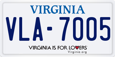 VA license plate VLA7005