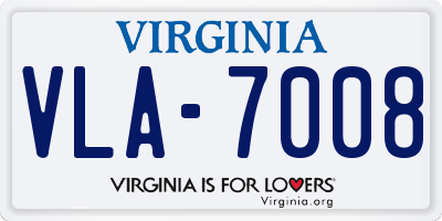 VA license plate VLA7008