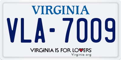 VA license plate VLA7009