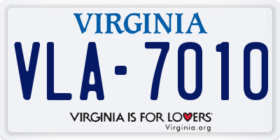 VA license plate VLA7010