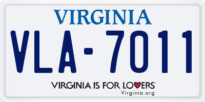 VA license plate VLA7011
