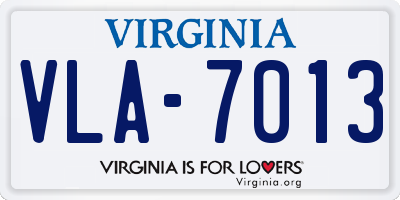 VA license plate VLA7013