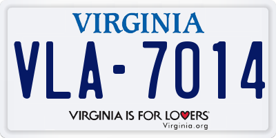 VA license plate VLA7014