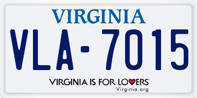 VA license plate VLA7015