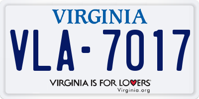 VA license plate VLA7017