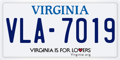 VA license plate VLA7019