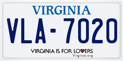 VA license plate VLA7020