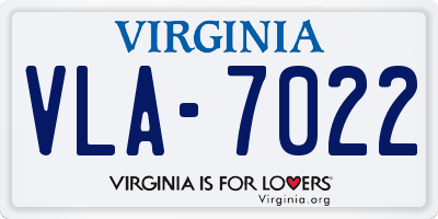 VA license plate VLA7022