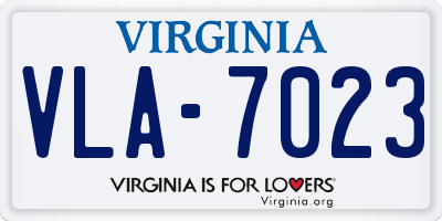 VA license plate VLA7023