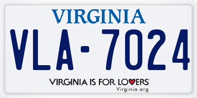 VA license plate VLA7024